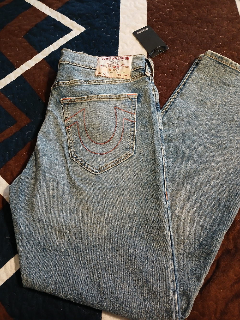 True Religion Women's Light Wash High-Rise Straight Jeans